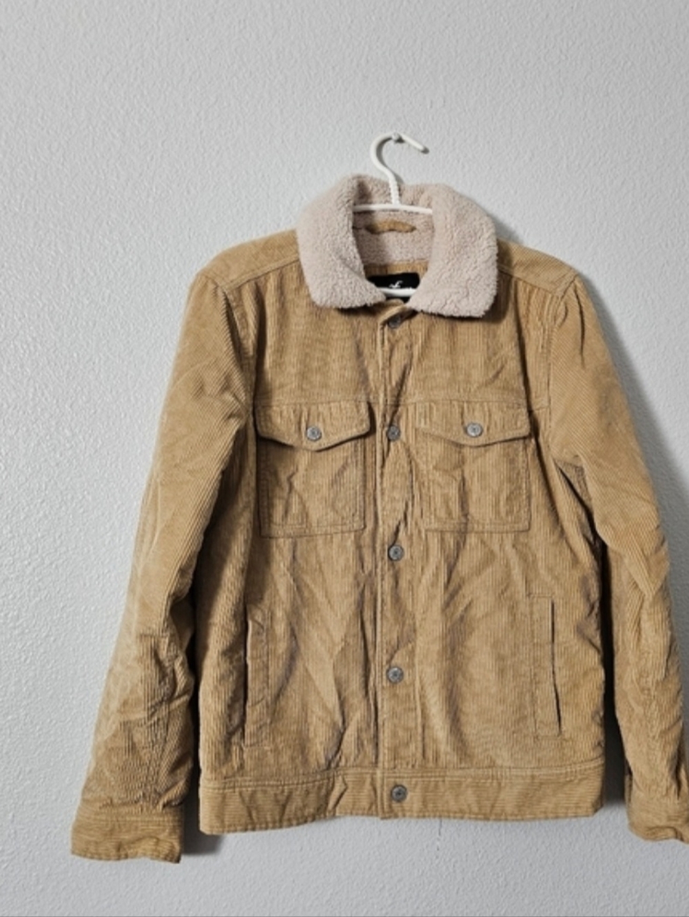 Tan Corduroy Sherpa Collar Jacket Sz S